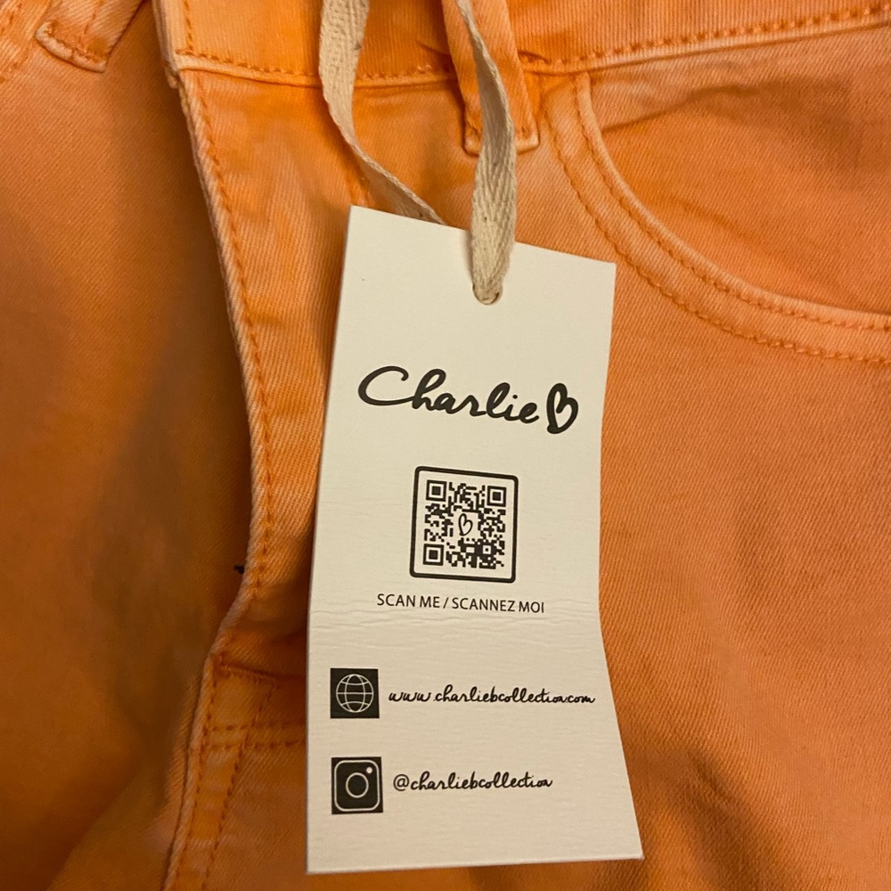 NWT Charlie B tangerine shirts with 6 1/4 inseam